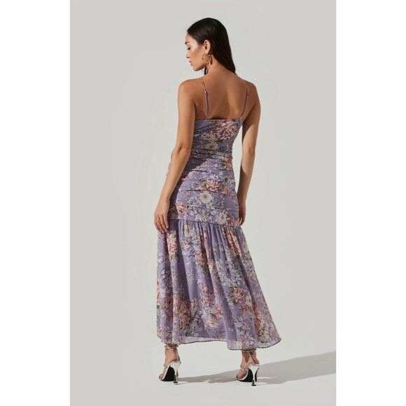 Free People ASTR The Label Kiana Floral Ruched Midi Dress - Picture 5 of 9